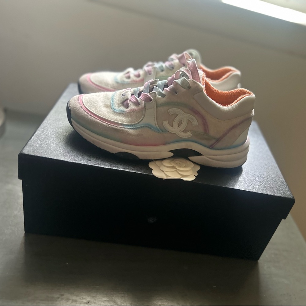 Chanel White Multicolor Sneakers